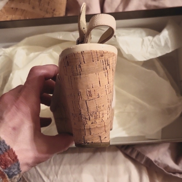 Franco Sarto cork wedge sling backs size 8 - Picture 8 of 13